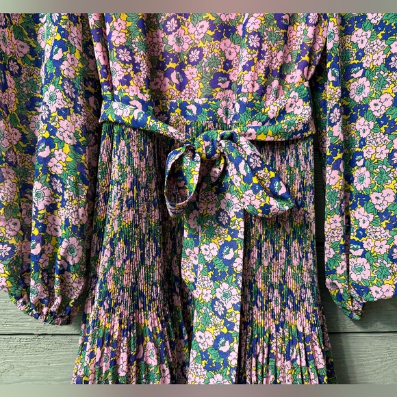 NWT Boden Plisse Pink Floral Ruffle Mini Dress Sz 8 - Picture 11 of 16